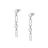 Chains of Style CZ Stainless Steel Drop Earrings