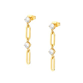 Chains of Style CZ Gold Drop Earrings