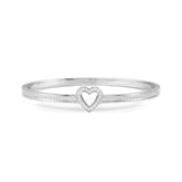Pretty Bangles Stainless Steel Heart with CZ - Small