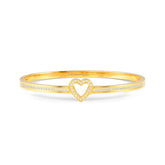 Pretty Bangles Gold Heart with CZ - Large