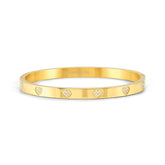 Pretty Bangles Gold Heart with CZ - Small
