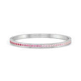 Pretty Bangles Stainless Steel with Gradient Pink CZ - Small