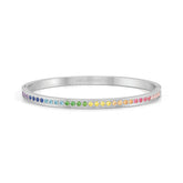 Pretty Bangles Stainless Steel with Rainbow CZ - Small