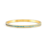 Pretty Bangles Gold with Gradient Blue CZ - Small