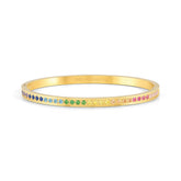 Pretty Bangles Gold with Rainbow CZ - Small