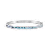 Pretty Bangles Stainless Steel with Gradient Blue CZ - Large