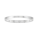 Pretty Bangles Stainless Steel with White CZ - Large