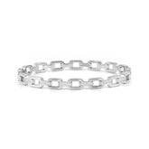 Pretty Bangles Stainless Steel Chain Style with White CZ - Large