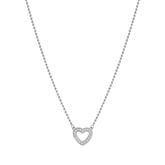 Soffio D'Amore CZ Heart Silver Steel Necklace