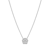 Soffio D'Amore CZ Flower Silver Steel Necklace