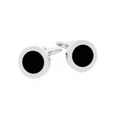 Cudworth Round Black Inlay Cufflinks