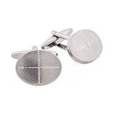 Cudworth Rhodium Patterned Plated Oval Cufflinks