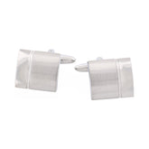 Cudworth Brushed Rhodium Plated Square Curved Cufflinks