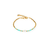 Coeur de Lion Crystal Pearl, Turquoise & Gold Bracelet