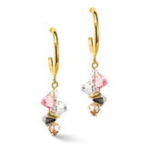 Coeur de Lion Radiating Gold, Silver & Shimmering Pink Earrings
