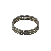 Cudworth Stainless Steel, Black & 14K Gold Link Bracelet