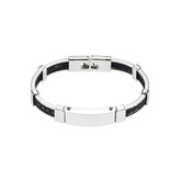 Cudworth Double Strand Braided Black Leather Bracelet
