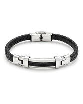 Men's Republic Leather Bracelet with Stainless Steel