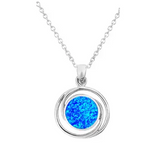 Blue Opal Circles Necklace