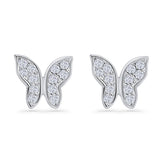 Butterfly Cluster Cubic Zirconia Stud Earrings