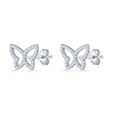 Butterfly Wings Cubic Zirconia Stud Earrings