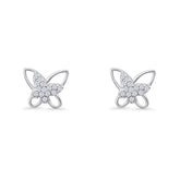 Butterfly Cubic Zirconia Stud Earrings