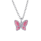 Pink Butterfly Necklace & Earrings Bundle