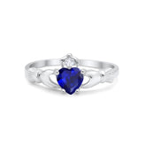 Claddagh Ring with Sapphire Cubic Zirconia