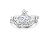 Claddagh Two Piece Ring Set with Cubic Zirconia