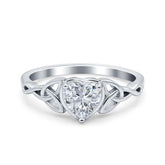 Celtic Trinity Heart Ring with Cubic Zirconia