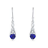 Celtic Trinity Heart Earrings with Sapphire