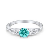 Celtic Trinity Ring with Paraiba Tourmaline Cubic Zirconia