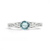 Celtic Trinity Ring with Aquamarine Cubic Zirconia