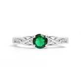Celtic Trinity Ring with Emerald Cubic Zirconia