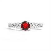 Celtic Trinity Ring with Ruby Cubic Zirconia