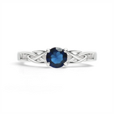 Celtic Trinity Ring with Sapphire Cubic Zirconia