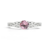 Celtic Trinity Ring with Pink Tourmaline Cubic Zirconia