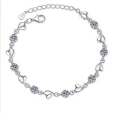 Dainty Heart Moissanite Bracelet in 925 Silver