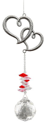 Interlocking Hearts Eternity Crystal Suncatcher