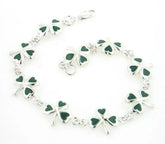 Irish Shamrock Lucky Clover Sterling Silver Bracelet