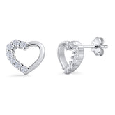 Heart Cubic Zirconia Stud Earrings