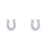Horseshoe Cubic Zirconia Stud Earrings