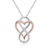 Moissanite Infinity Heart Necklace in 925 Sterling Silver