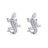 Gecko Lizard Cubic Zirconia Stud Earrings