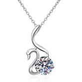 Moissanite Swan Necklace in 925 Silver