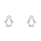 Penguin Cubic Zirconia Stud Earrings