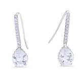 Teardrop Cubic Zirconia Hook Earrings
