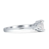 Three Stone Heart Ring with Cubic Zirconia
