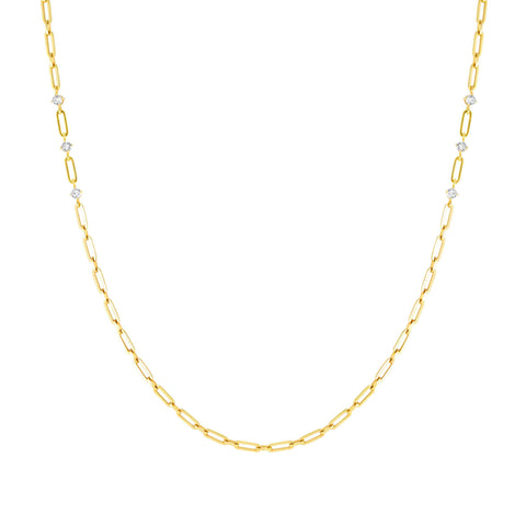 Chains of Style CZ Gold Long Necklace