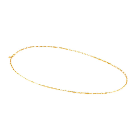 Chains of Style CZ Gold Long Necklace